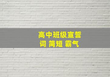 高中班级宣誓词 简短 霸气